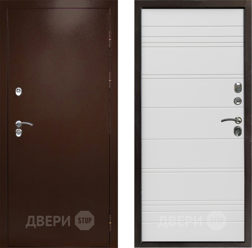 Входная металлическая Дверь Престиж TERMO с терморазрывом Снегирь Медь Line Белый в Волоколамске
