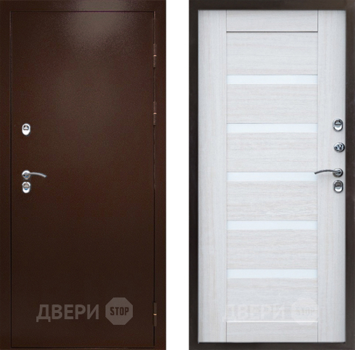 Входная металлическая Дверь Престиж TERMO с терморазрывом Снегирь Медь Царга Лиственница белая в Волоколамске