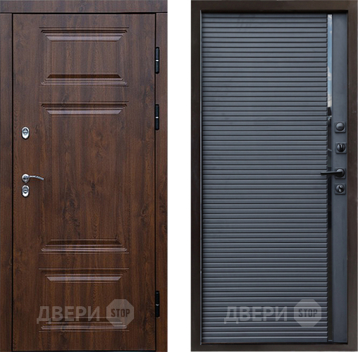 Входная металлическая Дверь Престиж TERMO с терморазрывом Премиум Орех Porte Черный кварц в Волоколамске