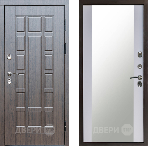 Входная металлическая Дверь Престиж TERMO с терморазрывом Престиж Зеркало Белый софт в Волоколамске