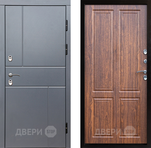 Входная металлическая Дверь Престиж TERMO с терморазрывом Горизонт Грэй Премиум Орех светлый в Волоколамске