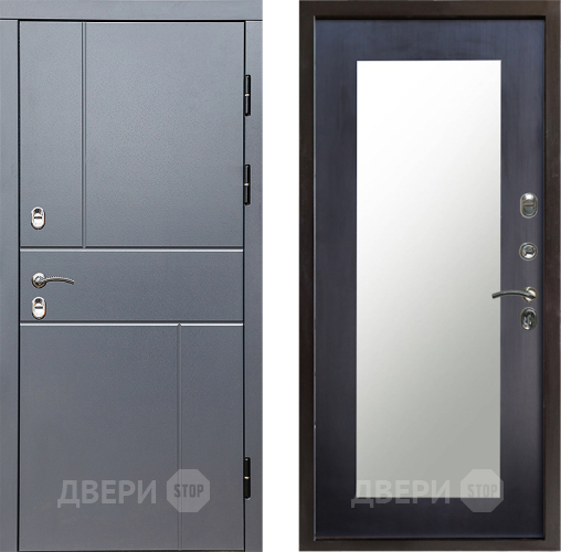 Входная металлическая Дверь Престиж TERMO с терморазрывом Горизонт Грэй Зеркало пастораль Венге в Волоколамске