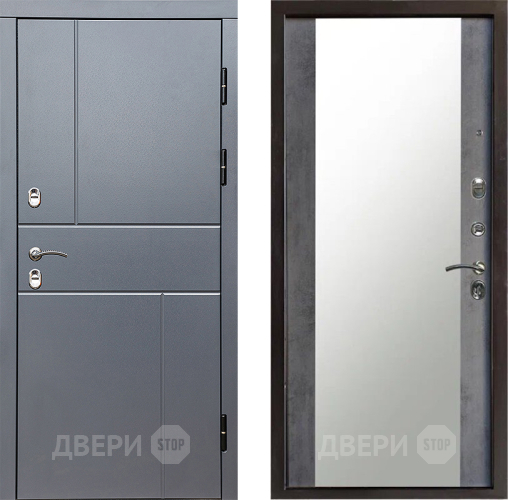 Дверь Престиж TERMO с терморазрывом Горизонт Грэй Зеркало Бетон темный в Волоколамске