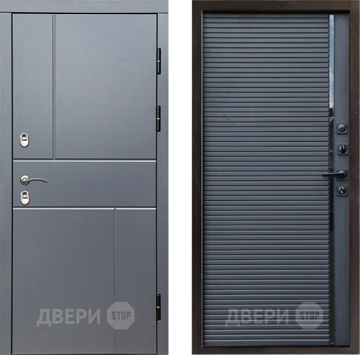 Входная металлическая Дверь Престиж TERMO с терморазрывом Горизонт Грэй Porte Черный кварц в Волоколамске