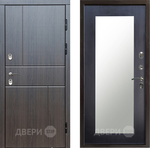 Входная металлическая Дверь Престиж TERMO с терморазрывом Горизонт Венге Зеркало пастораль Венге в Волоколамске
