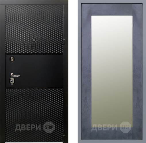Дверь Заводские двери Тефлон Зеркало Модерн Бетон темный в Волоколамске