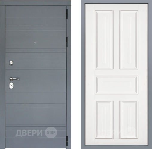 Дверь Заводские двери Лира Софт графит Уругвай Белый софт в Волоколамске
