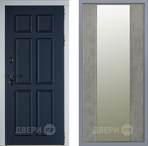 Дверь Заводские двери Стокгольм Зеркало Макси Бетон темный в Волоколамске