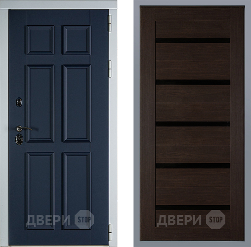 Дверь Заводские двери Стокгольм СБ-1 орех тисненый в Волоколамске