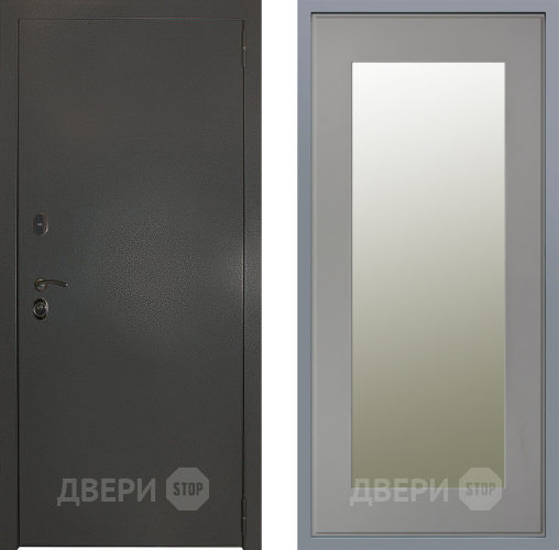 Дверь Заводские двери Эталон 3к антик серебро Зеркало Модерн Грей софт в Волоколамске