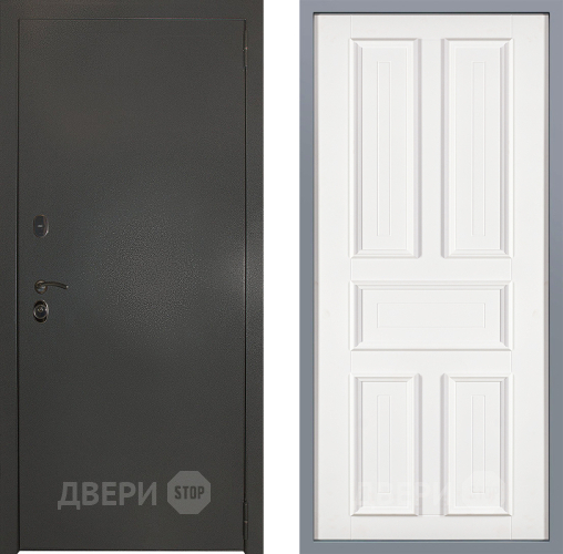Дверь Заводские двери Эталон 3к антик серебро Уругвай Белый софт в Волоколамске