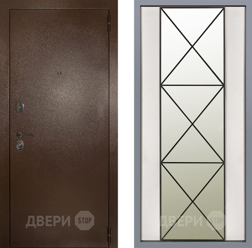 Дверь Заводские двери Эталон 3к антик медь Зеркало Перфекто Структурное дерево в Волоколамске