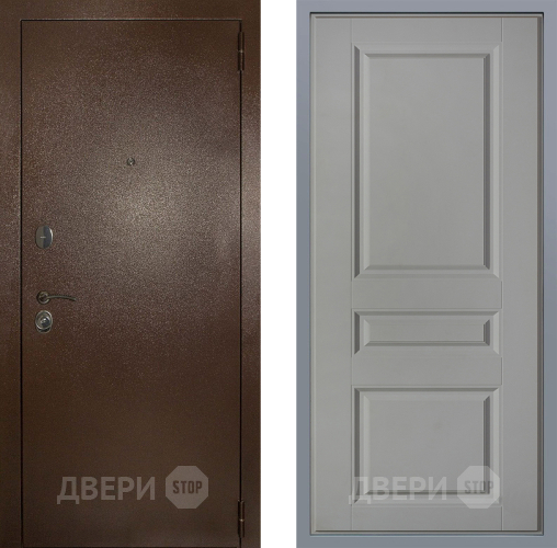 Дверь Заводские двери Эталон 3к антик медь Стокгольм Грей софт в Волоколамске