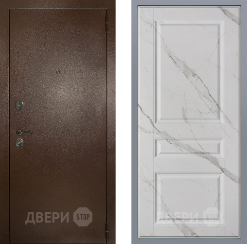 Дверь Заводские двери Эталон 3к антик медь Стокгольм Мрамор белый в Волоколамске