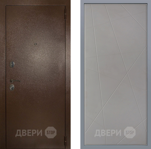 Дверь Заводские двери Эталон 3к антик медь Флитта Грей софт в Волоколамске
