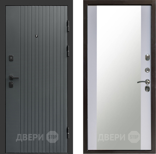 Дверь Престиж Tvist Grey Зеркало Белый софт в Волоколамске
