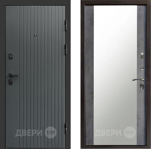 Дверь Престиж Tvist Grey Зеркало Бетон темный в Волоколамске