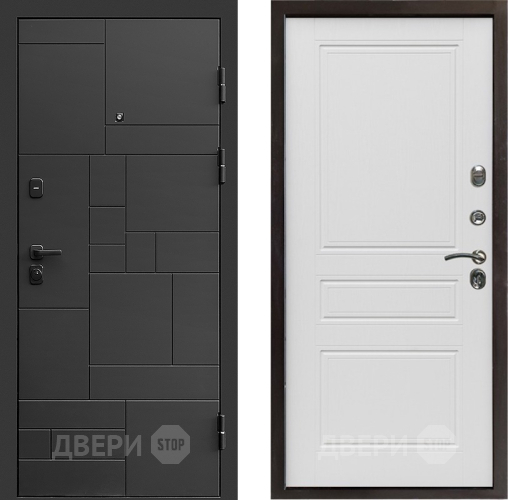 Входная металлическая Дверь Престиж Kvadro Классика Лиственница белая в Волоколамске