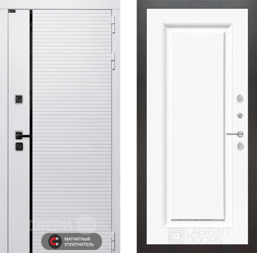 Дверь Лабиринт (LABIRINT) Royal 27 Белый (RAL-9003) в Волоколамске