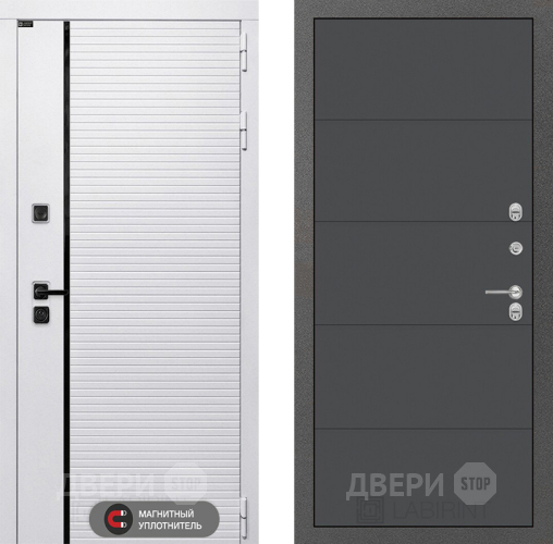 Входная металлическая Дверь Лабиринт (LABIRINT) Royal 13 Графит софт в Волоколамске