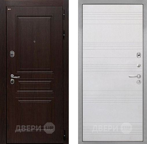 Входная металлическая Дверь Интекрон (INTECRON) Брайтон Тиковое Дерево ФЛ-316 Белый ясень в Волоколамске