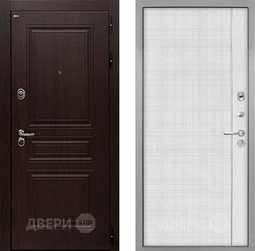 Входная металлическая Дверь Интекрон (INTECRON) Брайтон Тиковое Дерево В-07 с молдингом Лофт белый в Волоколамске