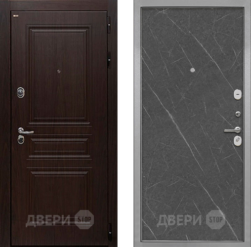 Дверь Интекрон (INTECRON) Брайтон Тиковое Дерево Гладкая Гранит лава оникс в Волоколамске