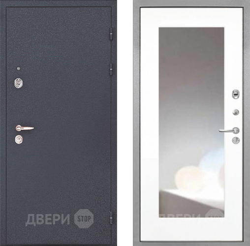 Входная металлическая Дверь Интекрон (INTECRON) Колизей ФЛЗ-120-М Зеркало Белый матовый в Волоколамске