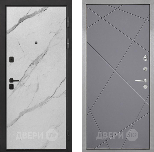 Дверь Интекрон (INTECRON) Профит Black Мрамор Арктик Лучи-М Графит софт в Волоколамске