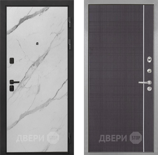 Входная металлическая Дверь Интекрон (INTECRON) Профит Black Мрамор Арктик В-07 с молдингом Венге в Волоколамске