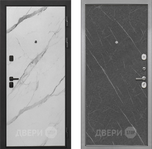 Входная металлическая Дверь Интекрон (INTECRON) Профит Black Мрамор Арктик Гладкая Гранит лава оникс в Волоколамске