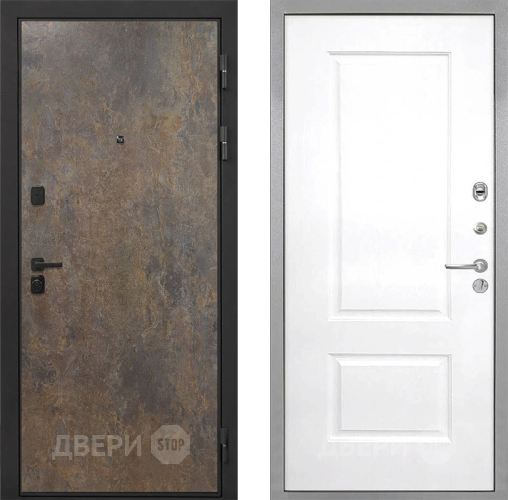 Входная металлическая Дверь Интекрон (INTECRON) Профит Black Гранж Альба Роял Вуд белый в Волоколамске