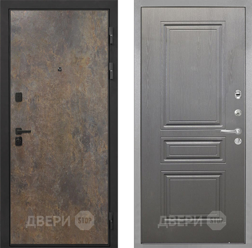 Входная металлическая Дверь Интекрон (INTECRON) Профит Black Гранж ФЛ-243 Графит вуд дуб в Волоколамске