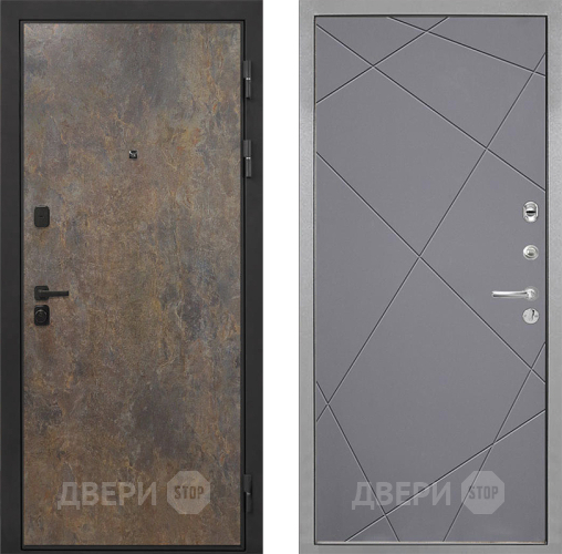 Входная металлическая Дверь Интекрон (INTECRON) Профит Black Гранж Лучи-М Графит софт в Волоколамске