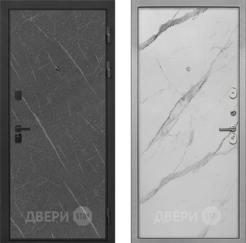 Входная металлическая Дверь Интекрон (INTECRON) Профит Black Гранит Лава Оникс Гладкая Мрамор натуральный арктик в Волоколамске