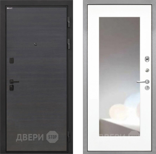 Входная металлическая Дверь Интекрон (INTECRON) Профит Black Эковенге ФЛЗ-120-М Зеркало Белый матовый в Волоколамске