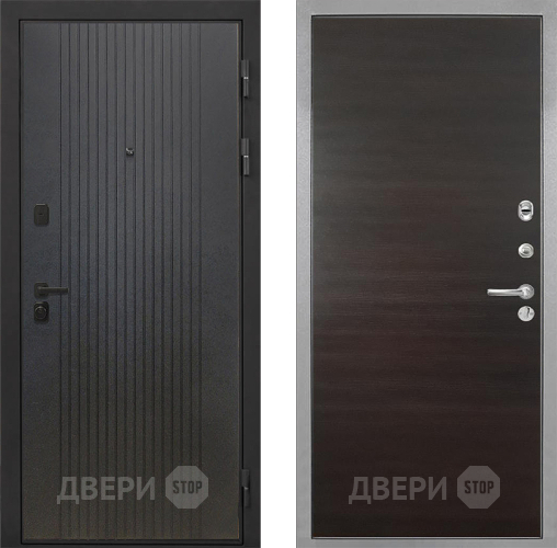 Входная металлическая Дверь Интекрон (INTECRON) Профит Black ФЛ-295 Гладкая Эковенге поперечный в Волоколамске