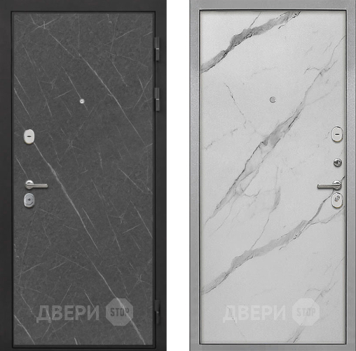 Входная металлическая Дверь Интекрон (INTECRON) Гектор Гранит Лава Оникс Гладкая Мрамор натуральный арктик в Волоколамске