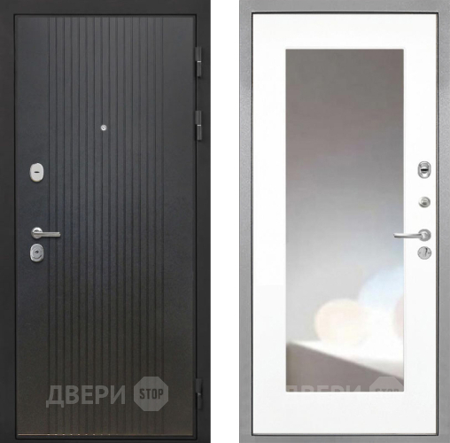 Входная металлическая Дверь Интекрон (INTECRON) Гектор ФЛ-295 ФЛЗ-120-М Зеркало Белый матовый в Волоколамске