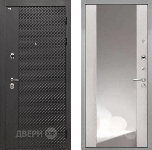 Дверь Интекрон (INTECRON) Олимпия Black 4К ФЛЗ-516 Зеркало Сосна белая в Волоколамске