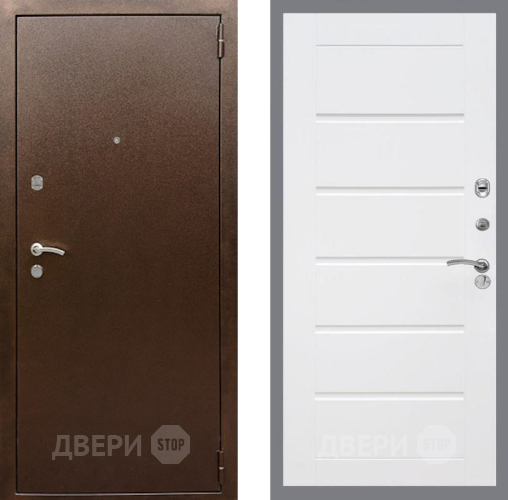Дверь Рекс (REX) 1А Медный Антик Сити Белый ясень в Волоколамске