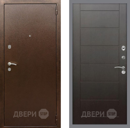 Входная металлическая Дверь Рекс (REX) 1А Медный Антик Сити Венге в Волоколамске