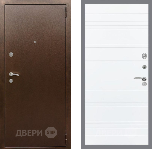 Дверь Рекс (REX) 1А Медный Антик Line Силк Сноу в Волоколамске