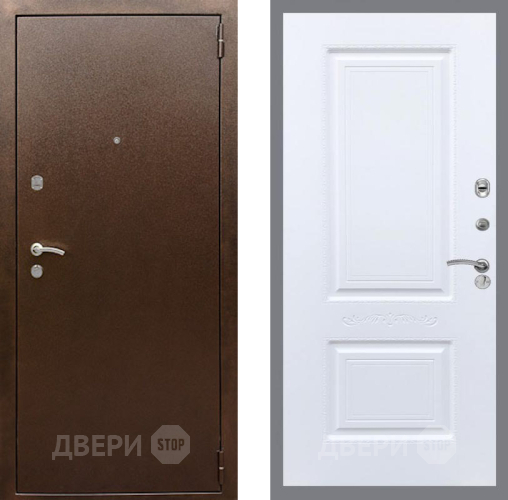 Входная металлическая Дверь Рекс (REX) 1А Медный Антик Смальта Силк Сноу в Волоколамске