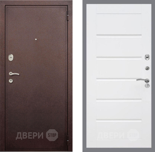 Входная металлическая Дверь Рекс (REX) 2 Медный Антик Сити Белый ясень в Волоколамске
