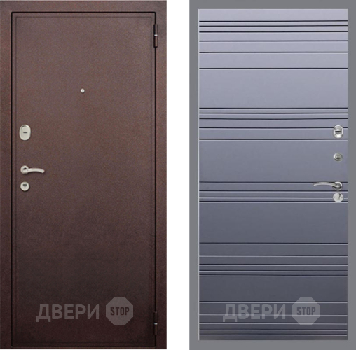 Дверь Рекс (REX) 2 Медный Антик Line Силк титан в Волоколамске