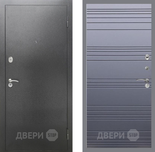 Входная металлическая Дверь Рекс (REX) 2А Серебро Антик Line Силк титан в Волоколамске