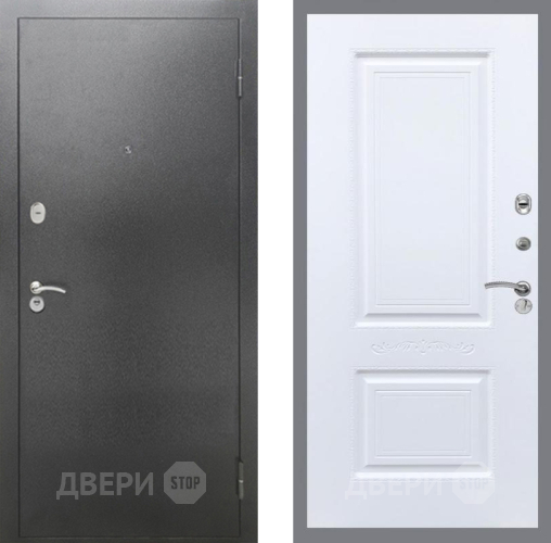 Входная металлическая Дверь Рекс (REX) 2А Серебро Антик Смальта Силк Сноу в Волоколамске