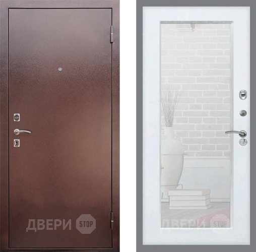 Входная металлическая Дверь Рекс (REX) 1 Зеркало Пастораль Белый ясень в Волоколамске