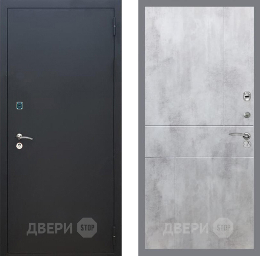 Дверь Рекс (REX) 1A Черный Муар FL-290 Бетон светлый в Волоколамске